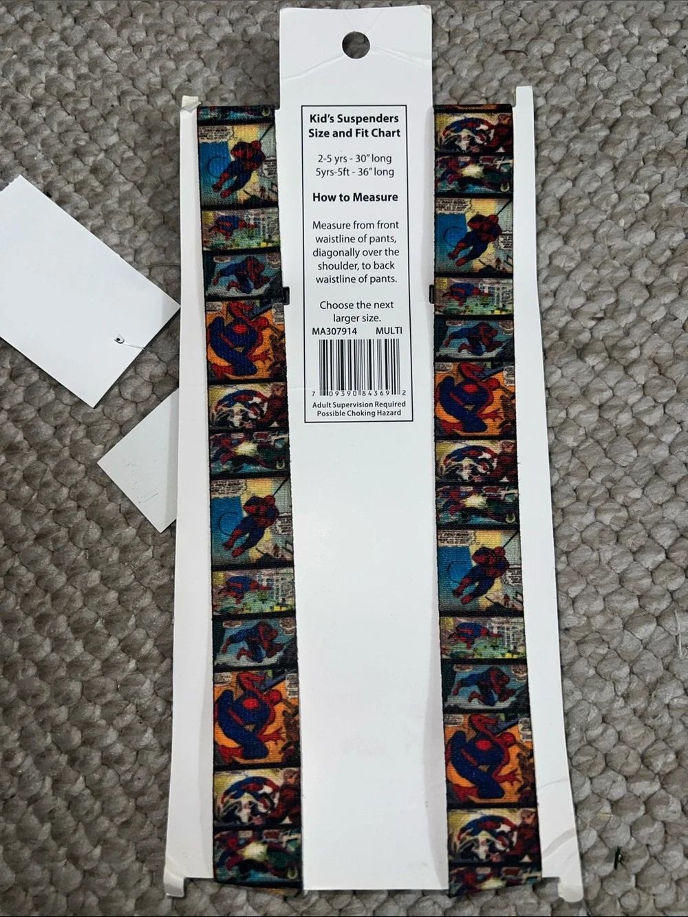 Marvel Spider-Man Suspenders Kids New with Tags